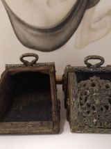 RARE anciens etriers portugais en bois et métal