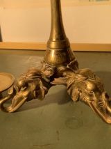 Bougeoir tripode éléphant ancien en bronze