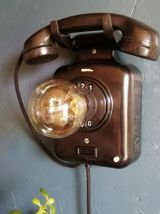 Lampe applique téléphone vintage bakélite noire German phone