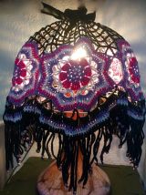 Abat-jour vintage crochet macramé et perles