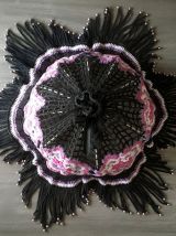 Abat-jour vintage crochet macramé et perles