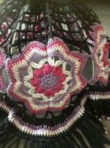 Abat-jour vintage crochet macramé et perles