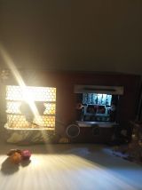 lampe radio / détournement d'objet/ lampe industrielle