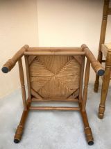 Quatre chaises en bois paillées
