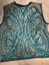 Corsage entièrement brodé et pailleté main