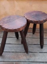  1 tabouret de ferme brutaliste rustique