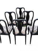 Lot de six chaises " Chippendale " assise tapissier
