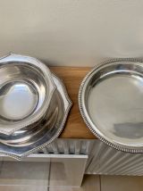 Saucière et petit plat assorti en métal argenté