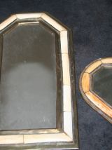 Deux miroirs os et cuivre vintage