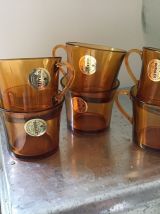 6 tasses à café Duralex ambre 