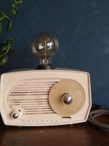 Lampe bakélite vintage radio des années 50 ivoire "Philetta"