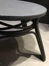 Table basse ronde rotin et bois