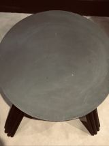 Table basse ronde rotin et bois