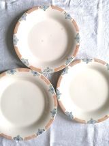 Faïence de Longwy, trois plats Tours 