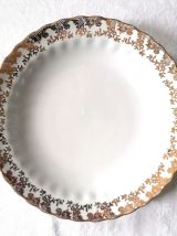 Assiettes porcelaine Saint Amand dorées 