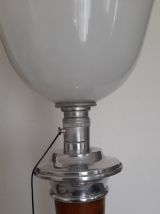 Lampe MAZDA années 30/40, noyer, chrome alu.