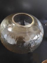 suspension vintage globe en verre ambré