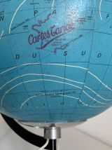 Globe vintage 1975 terrestre tripode verre Taride - 32 cm