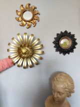 appliques fleurs en métal doré