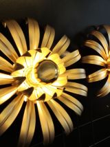 appliques fleurs en métal doré