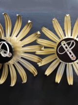 appliques fleurs en métal doré