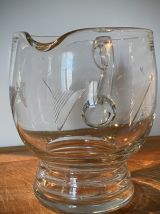 Carafe en verre gravé