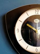 Horloge formica vintage pendule silencieuse "Carrez noir"