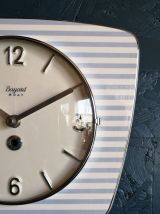 Horloge céramique vintage pendule silencieuse Bayard blanc 