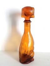 Carafe teckel en verre d'Empoli, Italie 1960