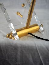 Rare lampe de bureau en laiton et plexiglas - design italien