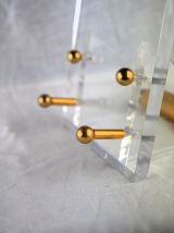 Rare lampe de bureau en laiton et plexiglas - design italien