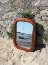 Miroir mural arrondi en cerisier - style marine