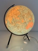 Globe vintage 1972 terrestre Taride tripode - 28 cm
