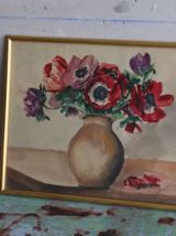 Tableau aquarelle bouquet d’anémones