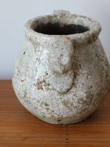 Pot à anses gris en céramique émaillé