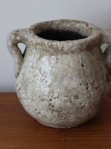 Pot à anses gris en céramique émaillé