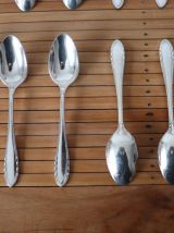 Lot de 12 petites cuillères en métal argenté, argental