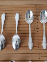Lot de 12 petites cuillères en métal argenté, argental