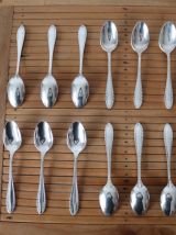 Lot de 12 petites cuillères en métal argenté, argental