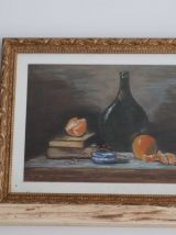 Tableau ancien nature morte orange