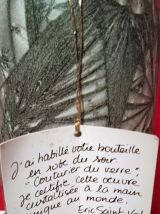 rare bouteille en pâte de verre cristallisé 