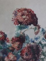 Tableau Nature morte bouquet de chrysanthèmes