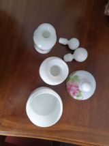 Flacons De Toilette En opaline de Paris décor de rose 