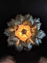 applique murale feuilles dorée 3 corolles