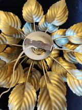 applique murale feuilles dorée 3 corolles