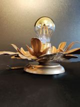 appliques murales feuilles 2 corolles dorées