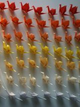 Fait main 50 grues origami dégradés jaune rouge, mariage, fê