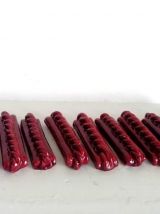 12 Porte-couteaux barbotine 1960 style Vallauris 