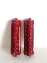 12 Porte-couteaux barbotine 1960 style Vallauris 