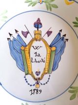 Assiette révolutionnaire 1789 faïence de Nevers 